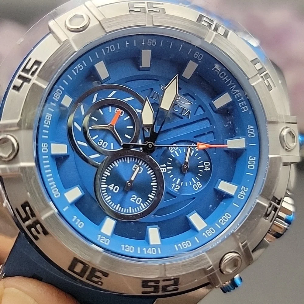 NEW 25506 Invicta Speedway Impulse Men's Watch - 52mm Blue Silver Chronograph